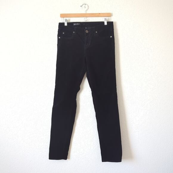 Kut from the Kloth Diana Skinny Corduroy Pants Womens 8 Black Relaxed Fit Jeans - Picture 8 of 9